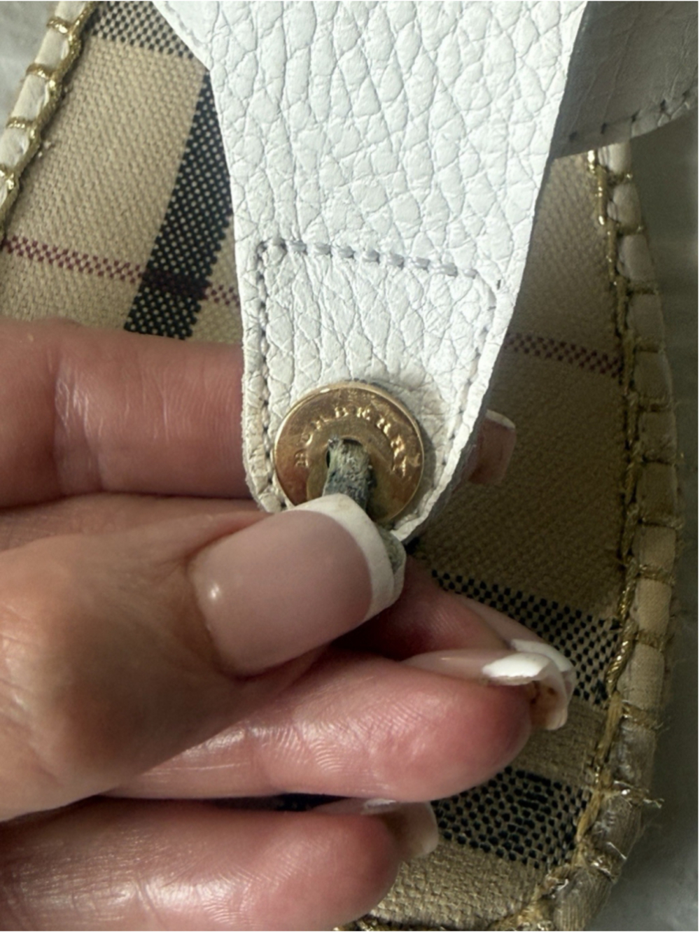 Burberry EU Size 41 Nova Check Espadrille Wedge Sandals shoes white - Picture 15 of 16